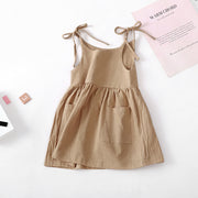 Side Pocket and Tie Strap Dress