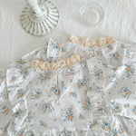 Autumn Outfit Floral Romper - Lace Dress Top - Aristo Baby 