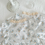 Autumn Outfit Floral Romper - Lace Dress Top - Aristo Baby 