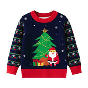 Kids Santa & Tree Christmas Sweater-Aristo Baby