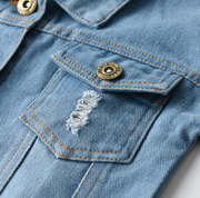 Kids Denim Jacket – Ripped Casual Jean Coat