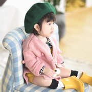  Knitted Cardigan | Winter Cotton Sweater with Pom Dots-Aristo Baby