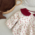 Korean Style Thick Velvet Bunny Ear Detailed Romper - Aristo Baby 