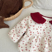 Korean Style Thick Velvet Bunny Ear Detailed Romper - Aristo Baby 