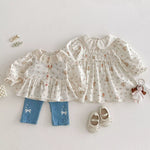 Korean Style Floral Dress & Shirt | Cotton Princess Outfit - Aristo Baby 