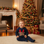 Christmas Reindeer Baby Romper | Newborn Christmas Outfit-Aristo Baby