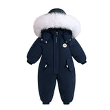 Kids Navy Winter Snowsuit & Warm Waterproof Jumpsuit-Aristo Baby