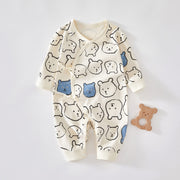 Newborn Bear Printed Jumpsuit – Pure Cotton