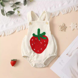 Strawberry Embroidered Romper