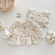 Korean Style Floral Dress & Shirt | Cotton Princess Outfit - Aristo Baby 