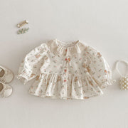 Korean Style Floral Dress & Shirt | Cotton Princess Outfit - Aristo Baby 