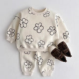 2-Piece Flower Printed Cotton Outfit | Autumn & Spring - Aristo Baby 