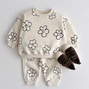 2-Piece Flower Printed Cotton Outfit | Autumn & Spring - Aristo Baby 