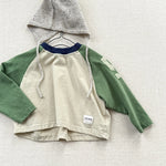 Oversized Color Block Raglan Retro Shirt