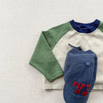Oversized Color Block Raglan Retro Shirt green