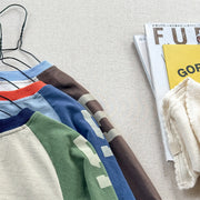Oversized Color Block Raglan Retro Shirt