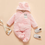 Winter Bunny Snowsuit | Hooded Warm Fleece Romper-Aristo Baby
