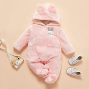 Winter Bunny Snowsuit | Hooded Warm Fleece Romper-Aristo Baby