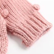  Knitted Cardigan | Winter Cotton Sweater with Pom Dots-Aristo Baby