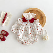 Bunny and Floral Romper with Red Collar - Aristo Baby 