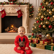 Christmas Reindeer Baby Romper | Newborn Christmas Outfit-Aristo Baby