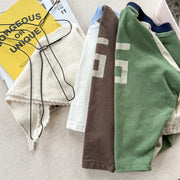 Oversized Color Block Raglan Retro Shirt