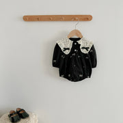 Matching Sister Vintage Lace Collar Romper & Dress