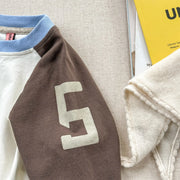 Oversized Color Block Raglan Retro Shirt
