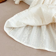 Vintage Cream Lace Collar Girls Dress