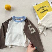 Oversized Color Block Raglan Retro Shirt