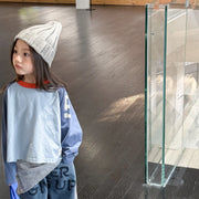 Oversized Color Block Raglan Retro Shirt