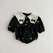 Matching Sister Vintage Lace Collar Romper & Dress