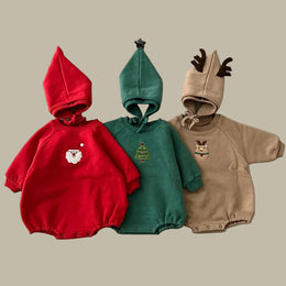 2 Pcs Baby Christmas Romper & Hat Set