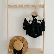 Matching Sister Vintage Lace Collar Romper & Dress