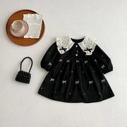 Matching Sister Vintage Lace Collar Romper & Dress