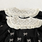 Matching Sister Vintage Lace Collar Romper & Dress