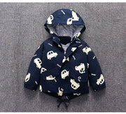 Winter Hooded Car Printed Jacket – Thick Warm Mid-Long Coat - Aristo Baby
