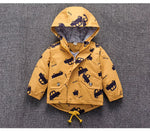 Winter Hooded Car Printed Jacket – Thick Warm Mid-Long Coat - Aristo Baby