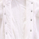 baby white Velvet Footed Romper for winter| Soft Warm Sleepwear-Aristo Baby