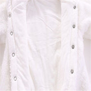 baby white Velvet Footed Romper for winter| Soft Warm Sleepwear-Aristo Baby