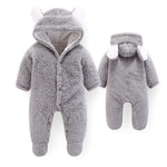 gray Velvet Footed Romper | Soft Warm Sleepwear-Aristo Baby