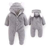 gray Velvet Footed Romper | Soft Warm Sleepwear-Aristo Baby