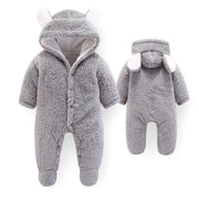 gray Velvet Footed Romper | Soft Warm Sleepwear-Aristo Baby