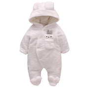 Winter Bunny Snowsuit | Hooded Warm Fleece Romper-Aristo Baby