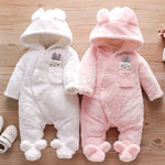 Winter Bunny Snowsuit | Hooded Warm Fleece Romper-Aristo Baby