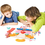 Wooden animal puzzle blocks with creative face changing design