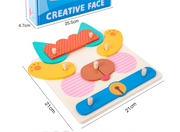Wooden Creative Animal Puzzle Building Blocks - Face Changing 3D Toy