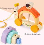 Wooden Rainbow Snail Tractor – Color Learning Pull Toy - Aristo Baby