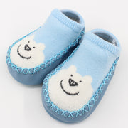 baby Animal Print Socks Shoes – Non-Slip Soft Sole Indoor Shoes blue bear