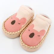 baby Animal Print Socks Shoes – Non-Slip Soft Sole Indoor Shoes pink sloth